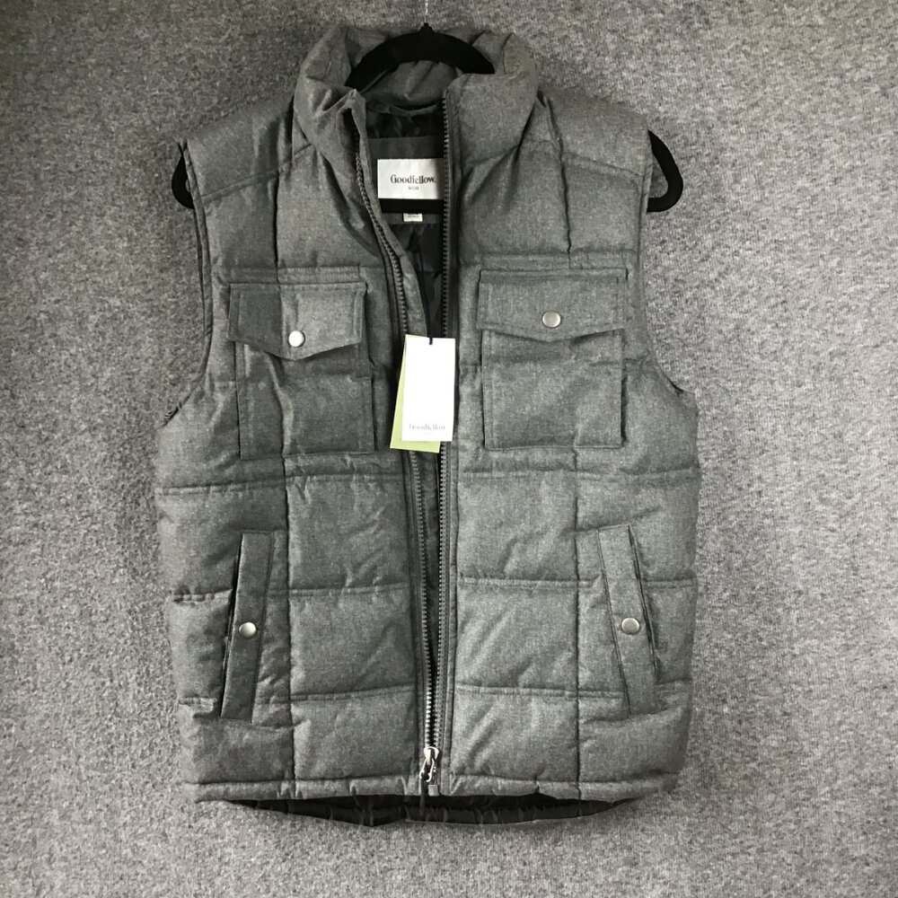 NWT Goodfellow & Co Light Gray 5 Pocket Puffer‎ Vest Sz S